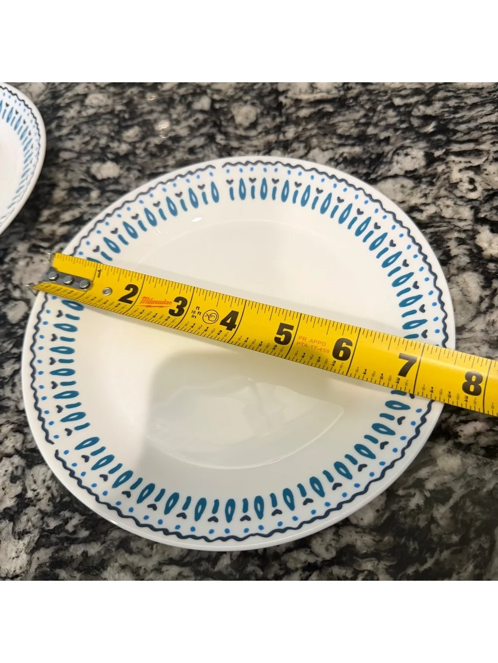 2 Corelle Everyday Expressions Milk Glass Salad Plates 7.5